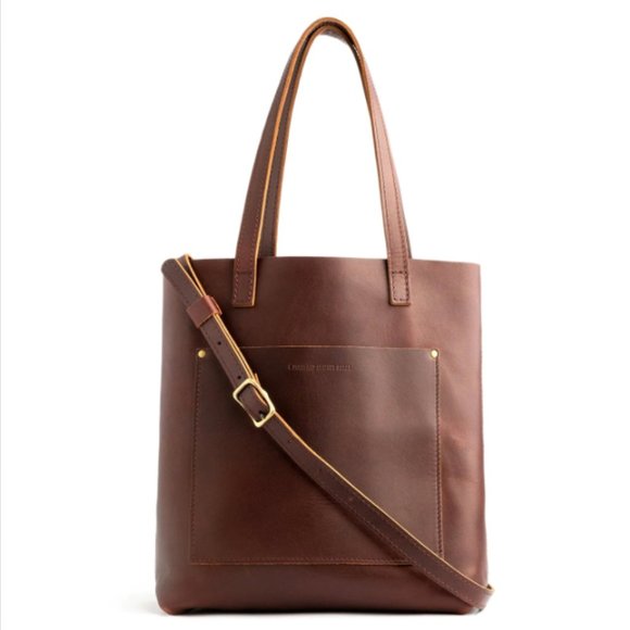 Portland Leather Crossbody Tote Cognac - Picture 3 of 5